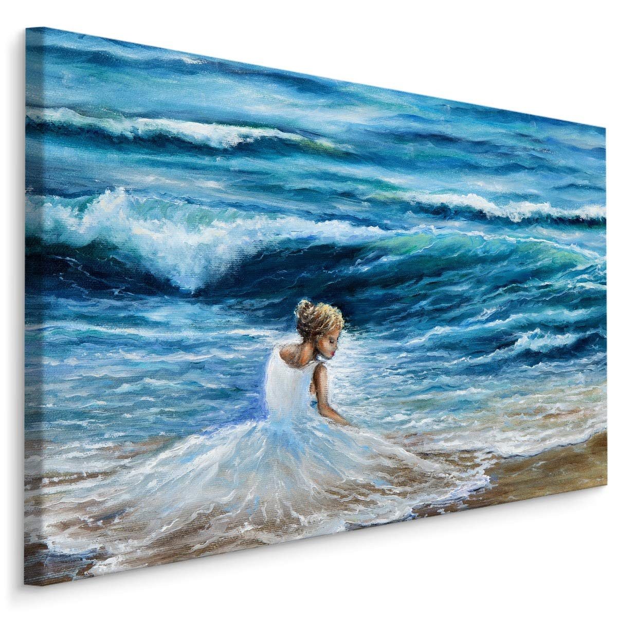 Muralo Leinwandbild Menschen – Leinwandbild Wandbild Kunstdruck Wohnzimmer, Frau (1 St), Frau – Schöner Mensch – Gesicht, 30 x 20 cm, aufhängefertig