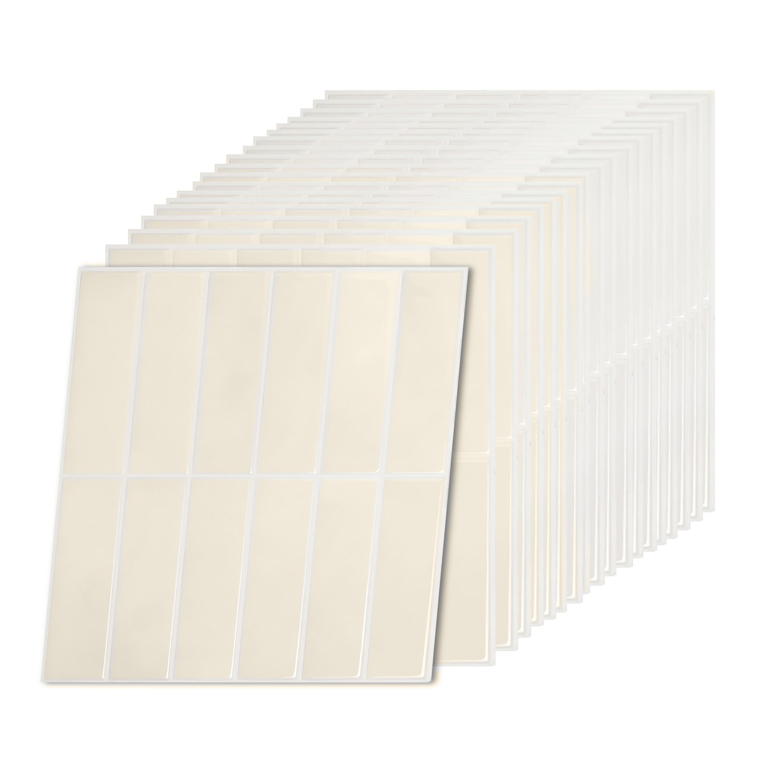 relaxdays Fliesenaufkleber Klebefliesen 30x30 länglich (20 St), Sand, 20er-Pack