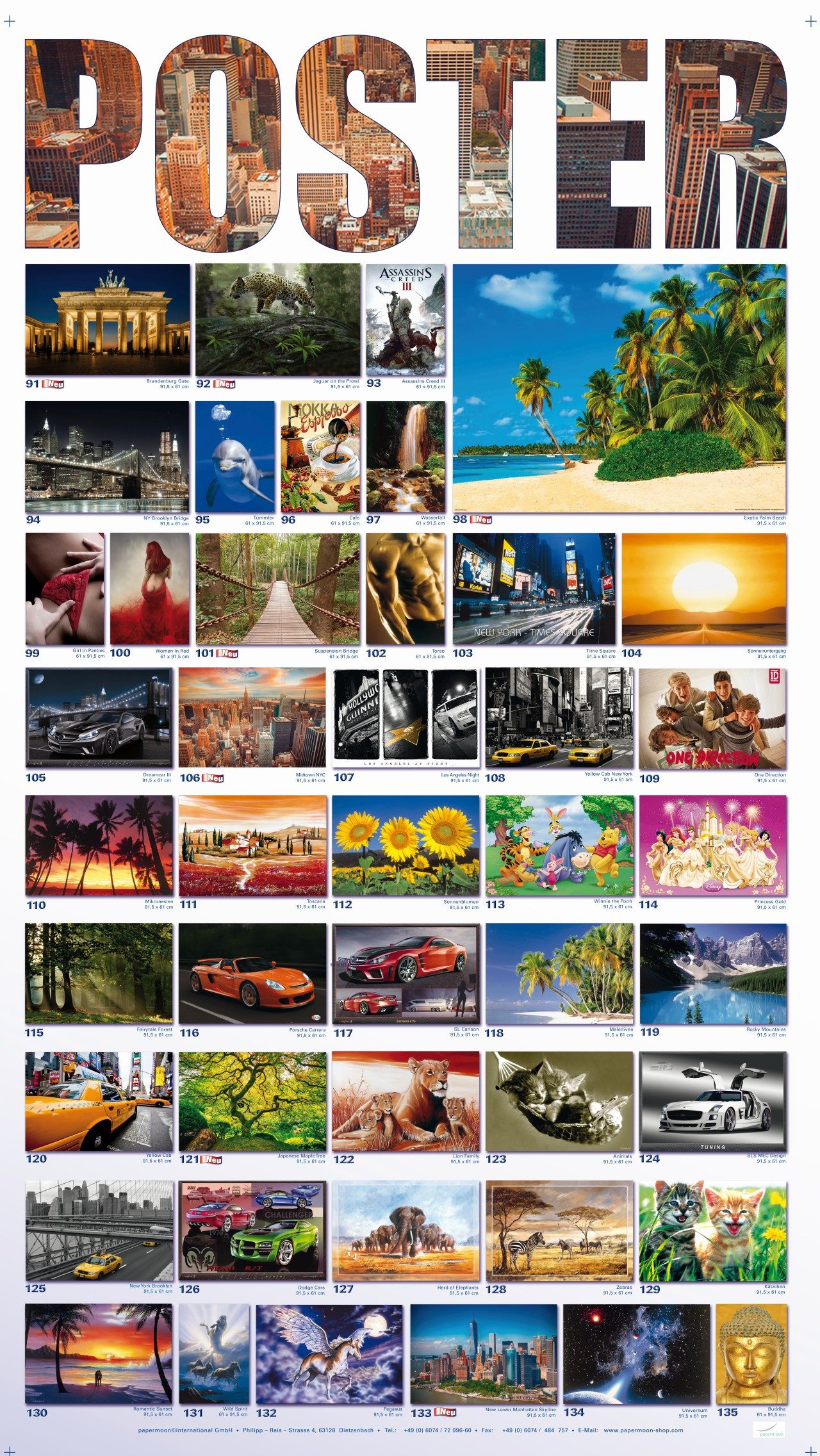 Papermoon Poster POSTER Nr.081 Fuel Girls Tattoo, 61 X 91,5 CM, (Frauen Nackt Haut Erotik Tattoos), genormte Postergröße für Rahmen, Bild Dekoration Wanddeko Motiv Tapete