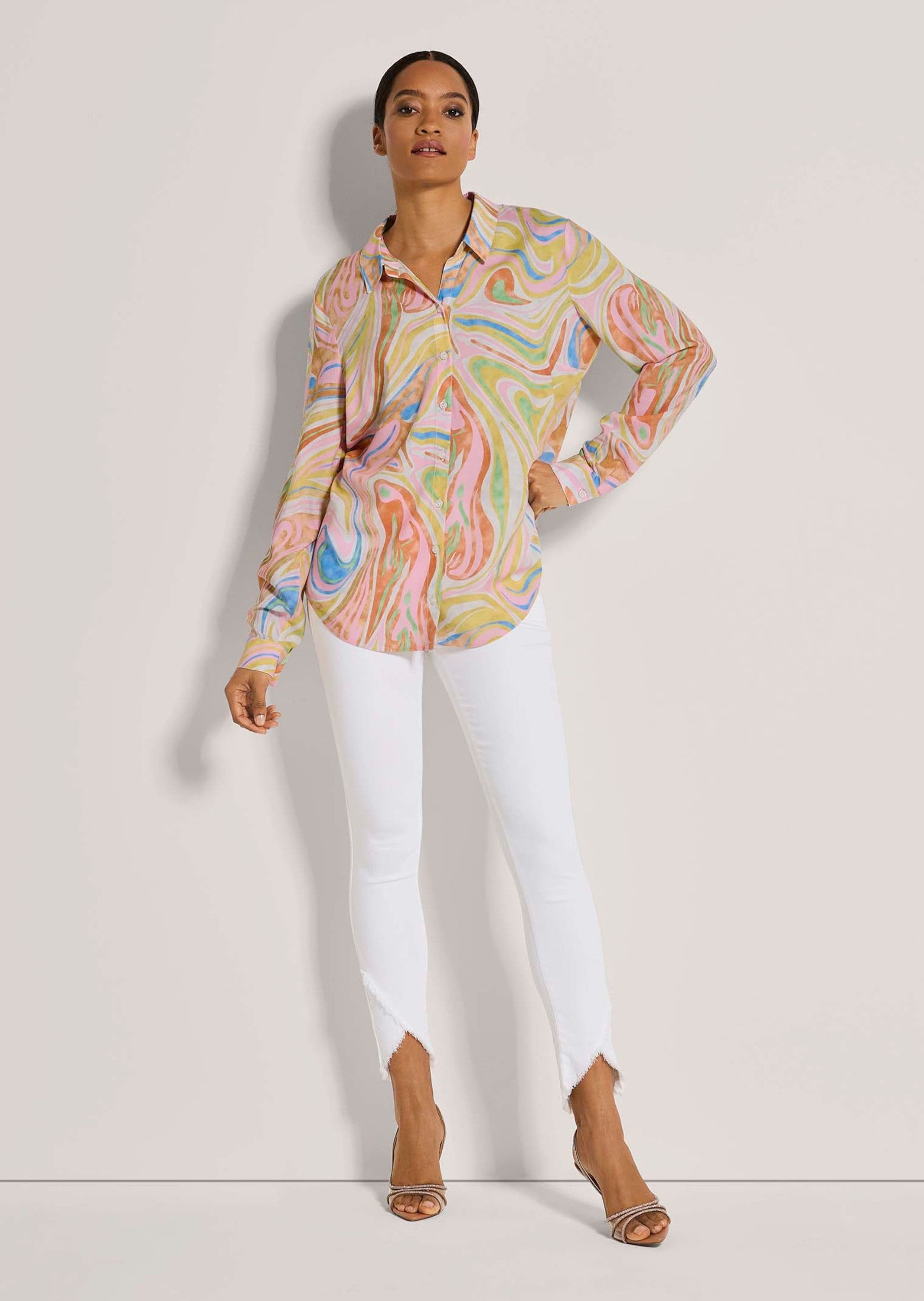 MADELEINE Hemdbluse Longbluse mit Unikat-Print günstig online kaufen