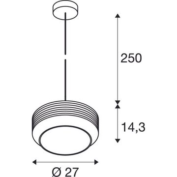 SLV Hängeleuchte Pendelleuchte Pantilo Rope in Silber E27 270mm, keine Angabe, Leuchtmittel enthalten: Nein, warmweiss, Hängeleuchte, Pendellampe, Pendelleuchte