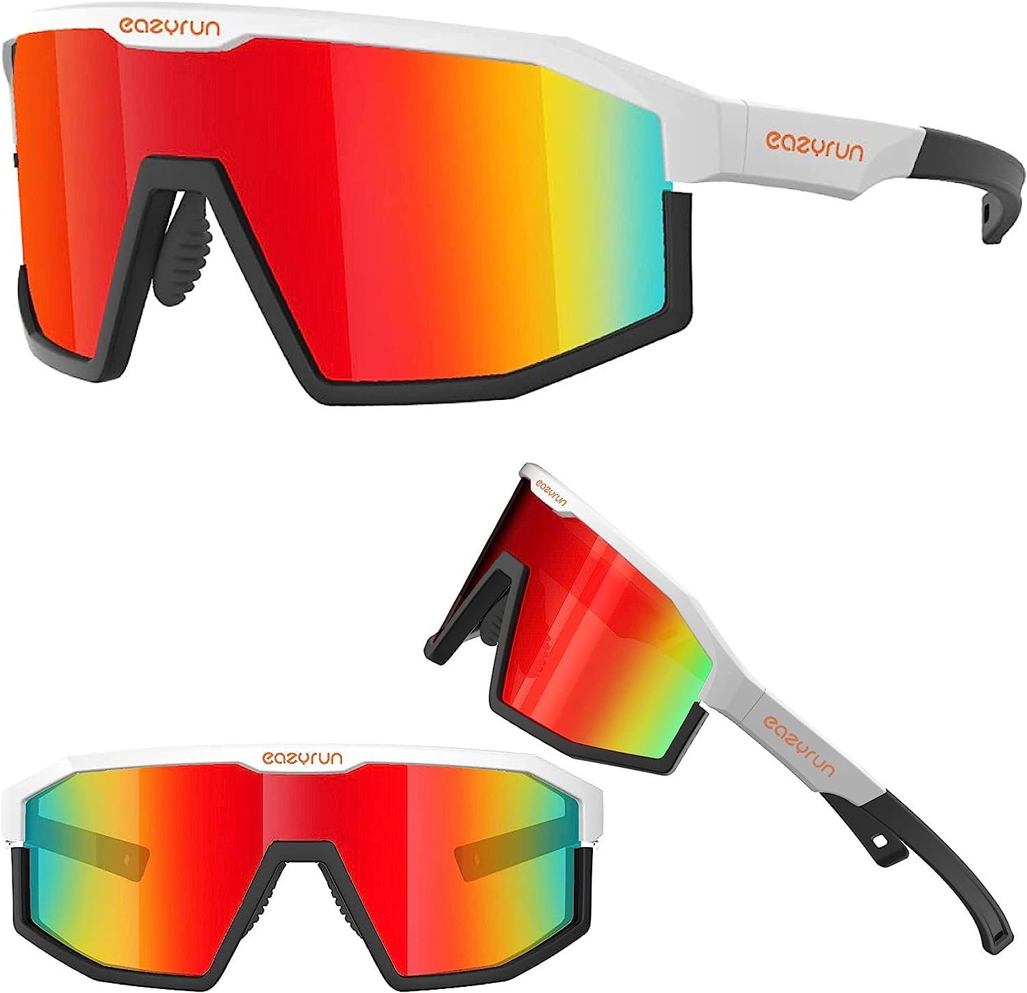 EyeAm Fahrradbrille Sportbrille für Damen & Herren für Sport, Laufen, MTB & Outdoor, (Modell: EAZYRUN), UV-Schutz 400 F24Y
