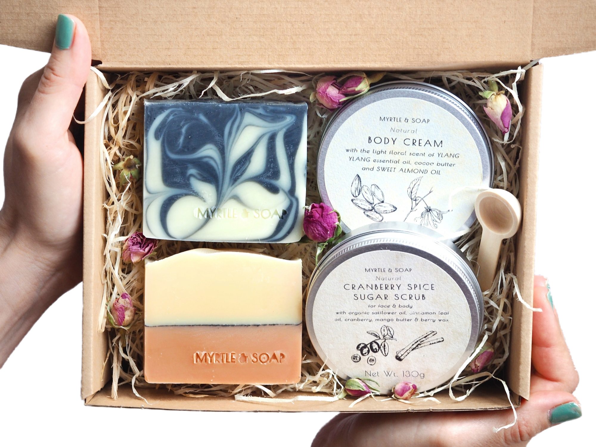 Myrtle & Soap Pflege-Geschenkset Naturkosmetik Hautpflegeset Geschenkset Set, Frauen, für Handgemachtes