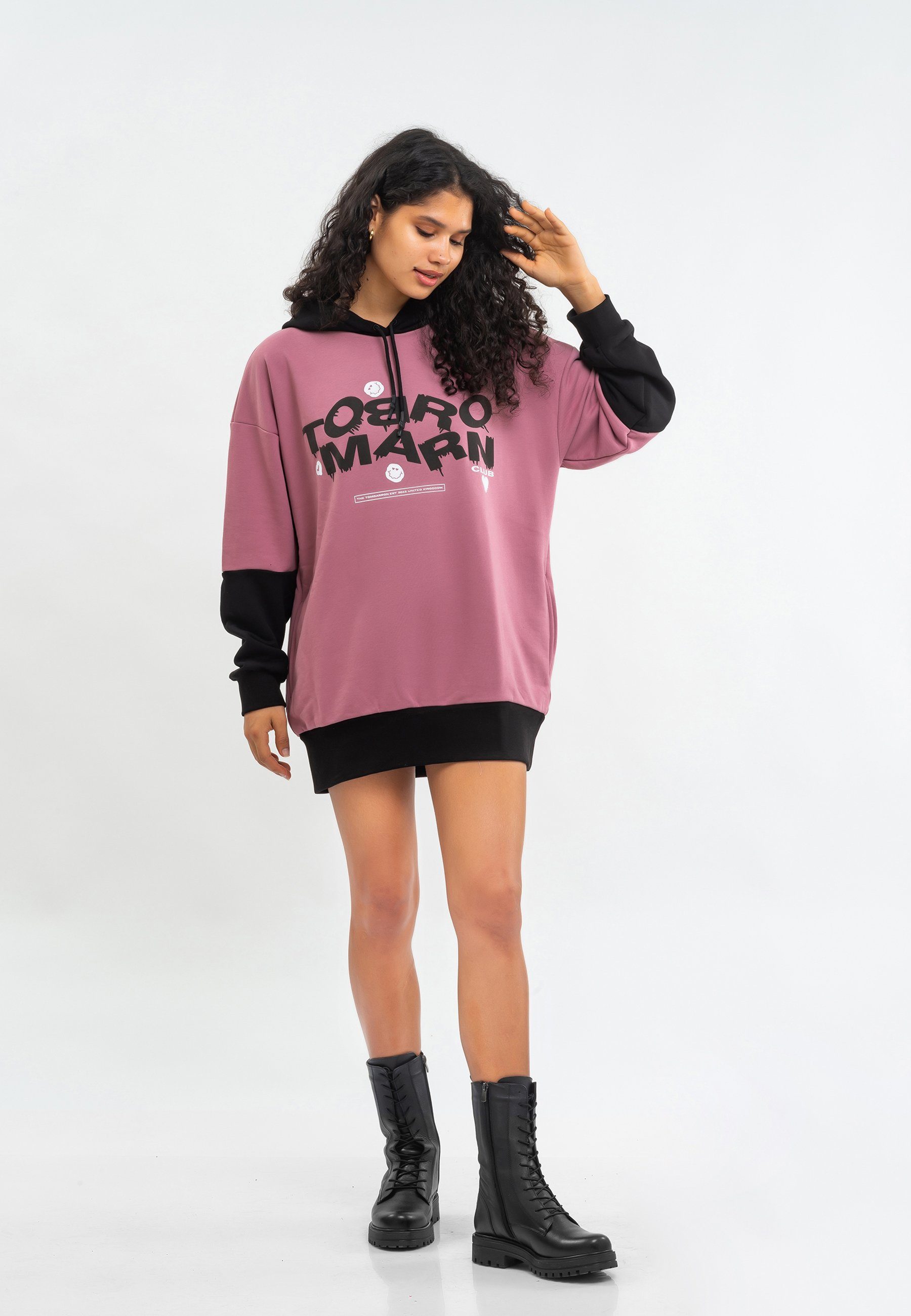 Tom Barron Kapuzensweatshirt WOMEN OVERSIZE FIT TUNIC SWEATSHIRT