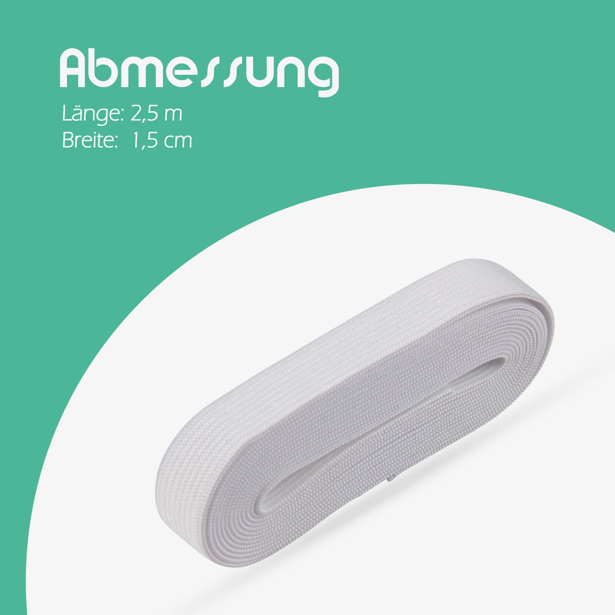 Bestlivings Gummiband, Vielseitiges Gummiband für Handwerk 1,5 - 3,5 cm Breit, 2,5 Meter Lang