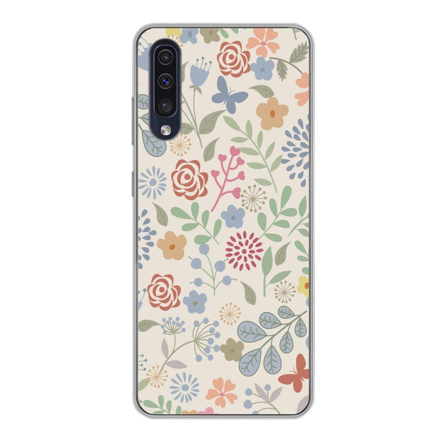 MuchoWow Handyhülle für Samsung Galaxy A30s Eine Blumenmuster-Illustration mit vielen Blum, Smartphone-Bumper, Print, Handy Schutzhülle Dünn