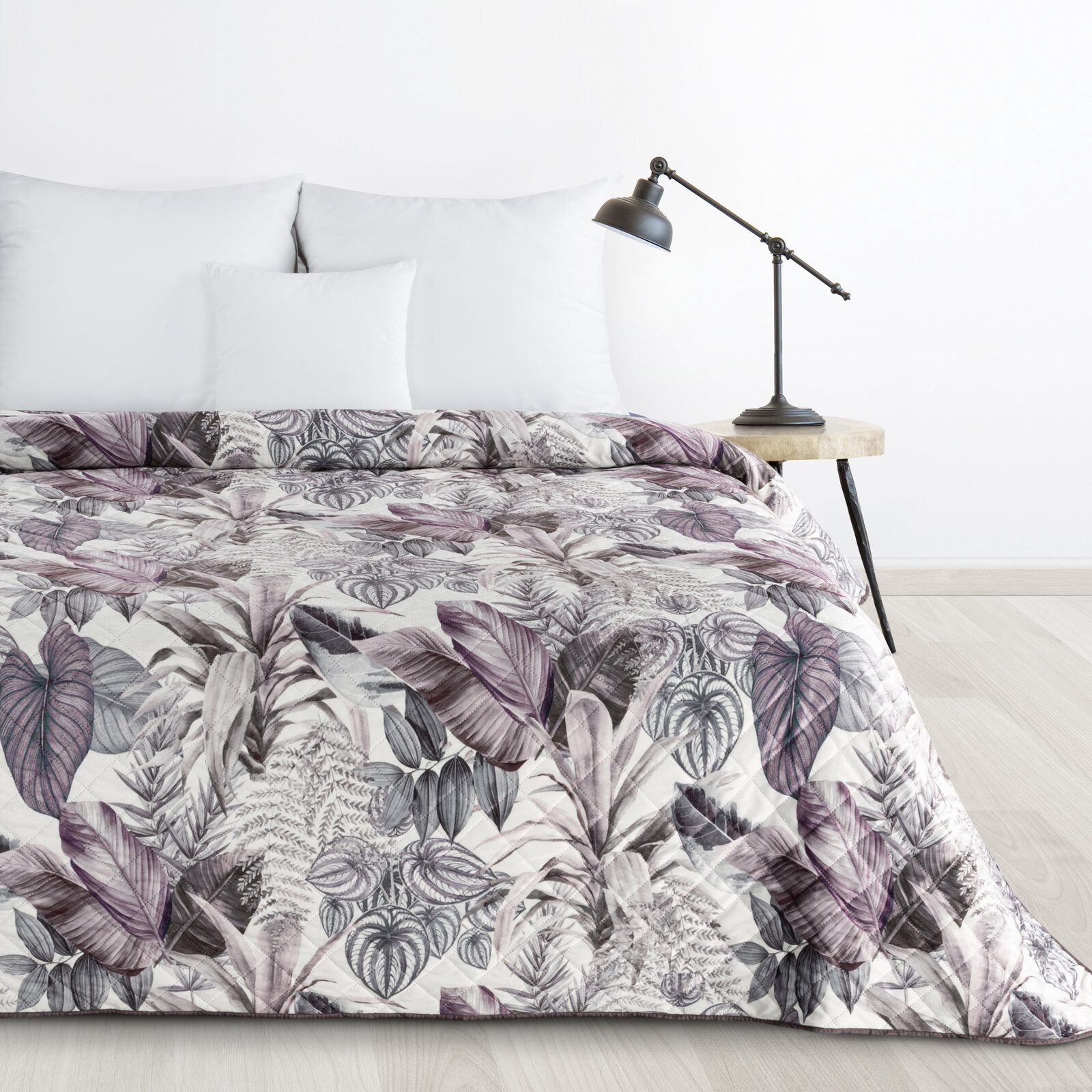 Design91 Tagesdecke Samtdecke Gemusterte Valvet Decke Velours Überwurf Muster Weich, Gesteppt