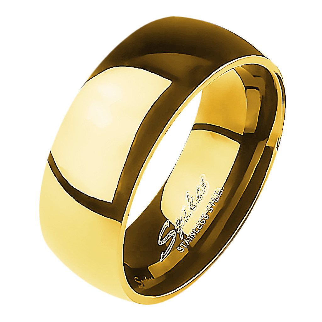 Taffstyle Fingerring Herrenring Damenring Edelstahl Gold Unisex Partnerring vergoldet (Freundschaftsring Paarring Partnerring Ehering Trauring Hochzeitsring), Verlobungsring Partnerring Freundschaftring Herrenring Damenring
