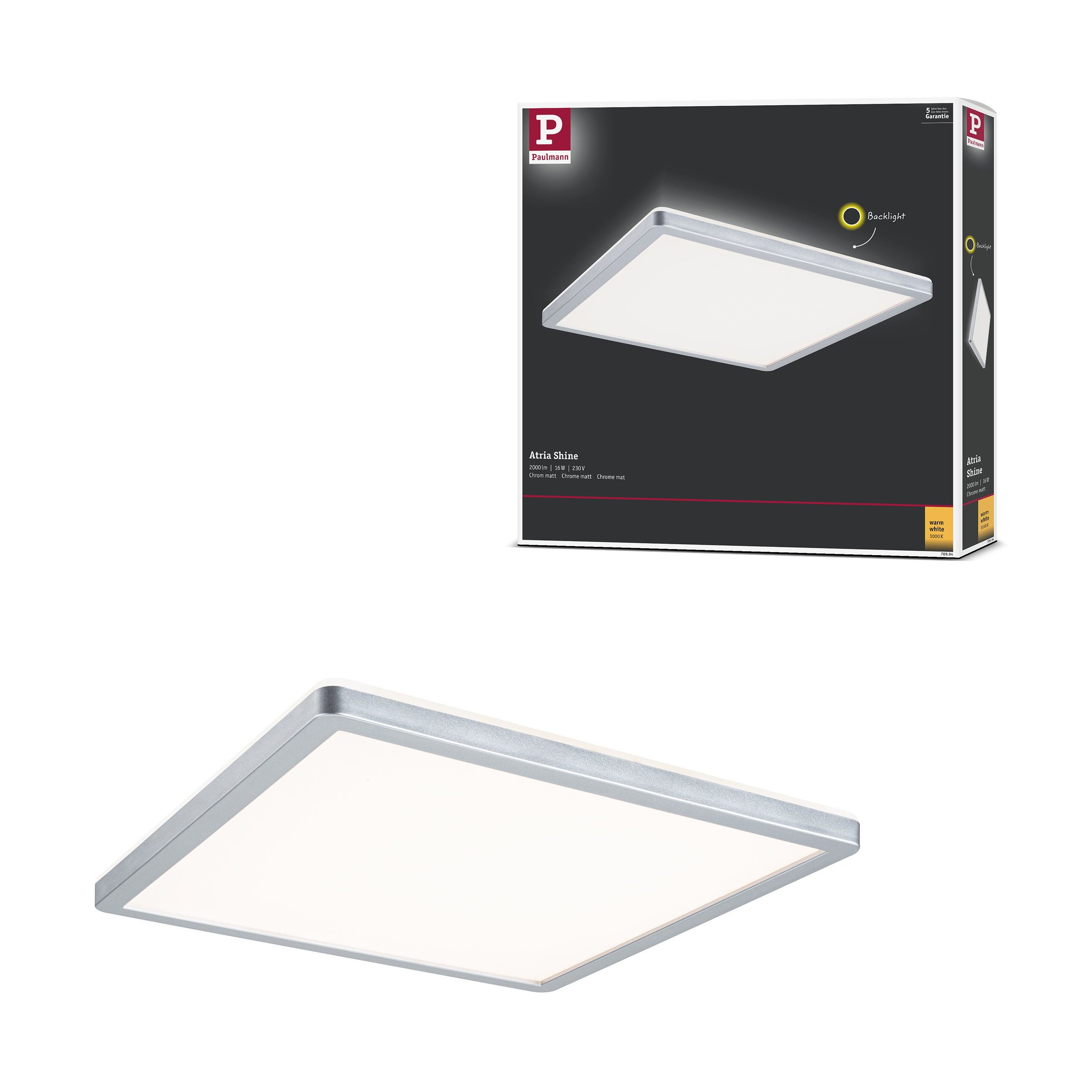 Paulmann LED Panel LED Panel B Ware Atria Shine Backlight eckig 293x293 mm 16W 1600lm 300