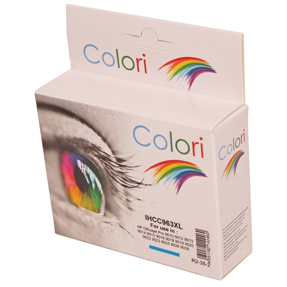 Colori Tintenpatrone (Kompatible Druckerpatrone Pro 9010 für OfficeJet Cyan 963XL 9012) HP