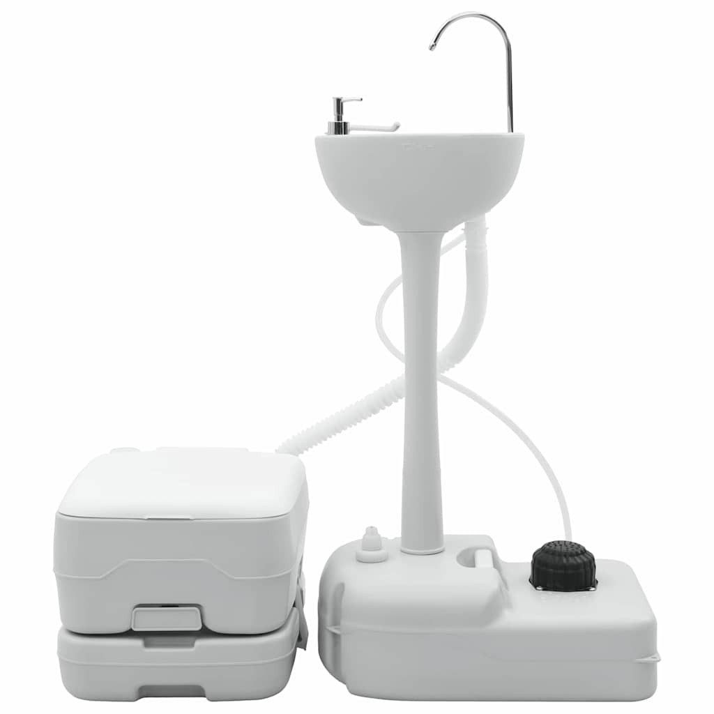 vidaXL Wassertank Camping-Toilette 2 pcs Grau und Weiß Hochdichtes Polyethylen (2 St)