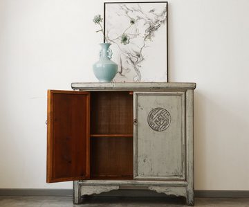 OPIUM OUTLET Kommode Schrank Sideboard Möbel aus Holz Vintage-Stil, asiatisch chinesisch orientalisch, komplett montiert, B x T x H: 98 x 45 x 95 cm, Antik-Stil Landhaus-Stil