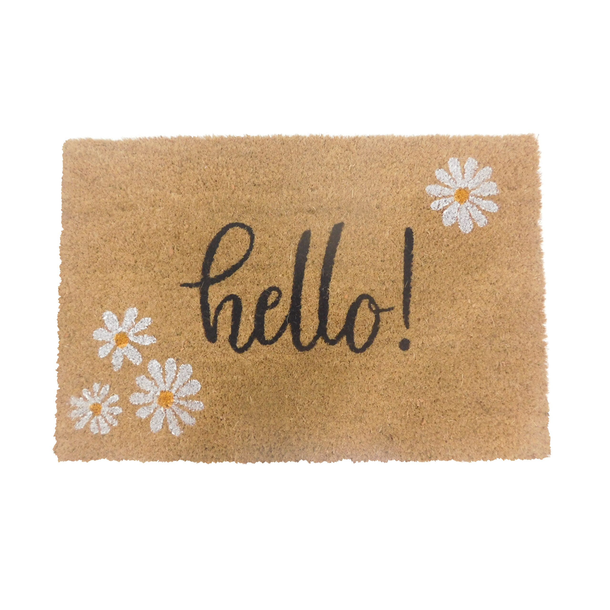 relaxdays Fußmatte Kokos Fußmatte Begrüßung, rechteckig, Höhe: 15 mm, J günstig online kaufen