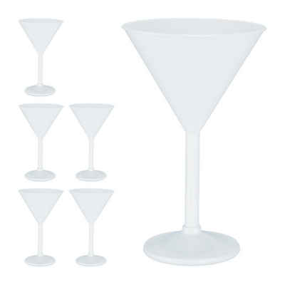 relaxdays Martiniglas Martini Стекло Kunststoff 6er Set, Kunststoff