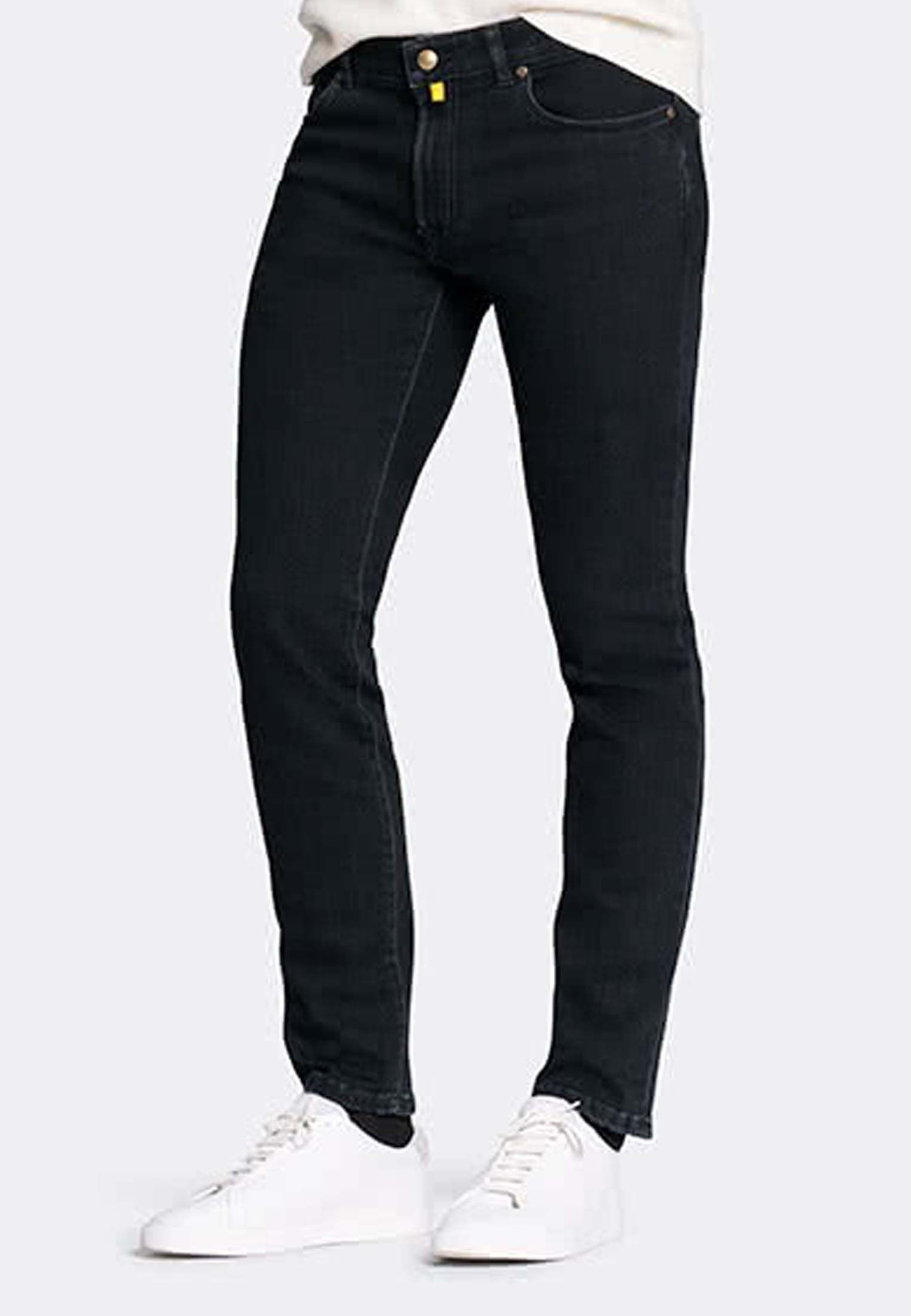 Phoenix mit Used-Waschung black Slim-fit-Jeans MMX