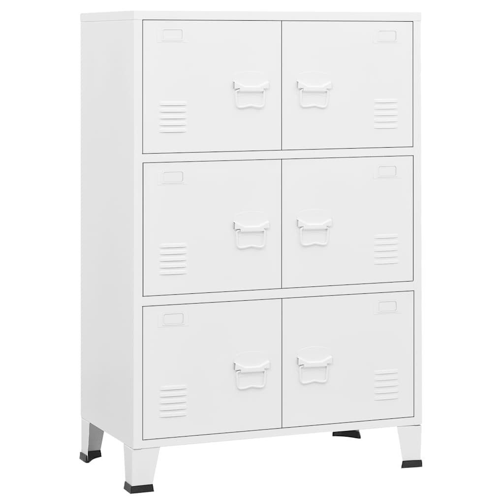 vidaXL Aufbewahrungsbox Lagerschrank Industrial Weiß 75x40x115 cm Metall (1 St)