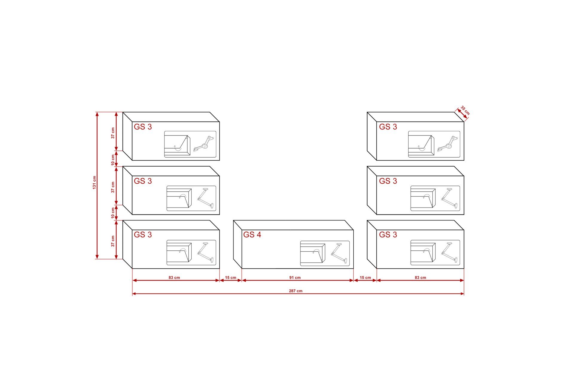 - Gold Elegantes Wohnwand Design Eiche und Premium ROYAL24_MARKT dein (Komplett Beleuchtung Innovation Premium - 8-St., Material Wohnwand: Wohnzimmer, Set, für Qualität Wohnwand), - Hochwertige