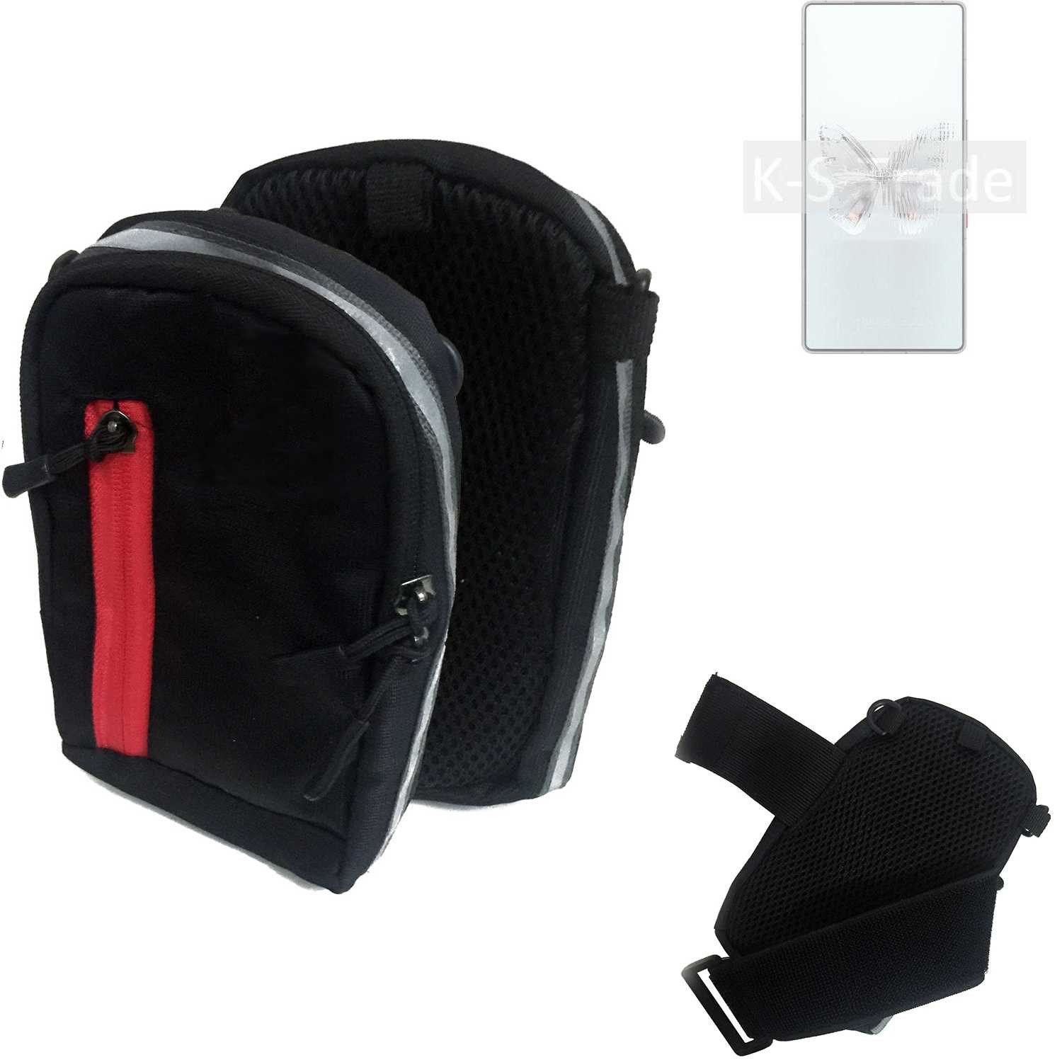 K-S-Trade Handyhülle für REDMAGIC 10 Pro, Outdoor Gürteltasche Holster Umhängetasche schwarz Handy Tasche