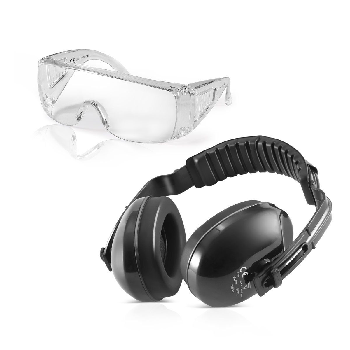 STAHLWERK Arbeitsschutzbrille Arbeitsschutz-Set AS-3 Gehörschutz Schutzbrille, (Set, 2St)