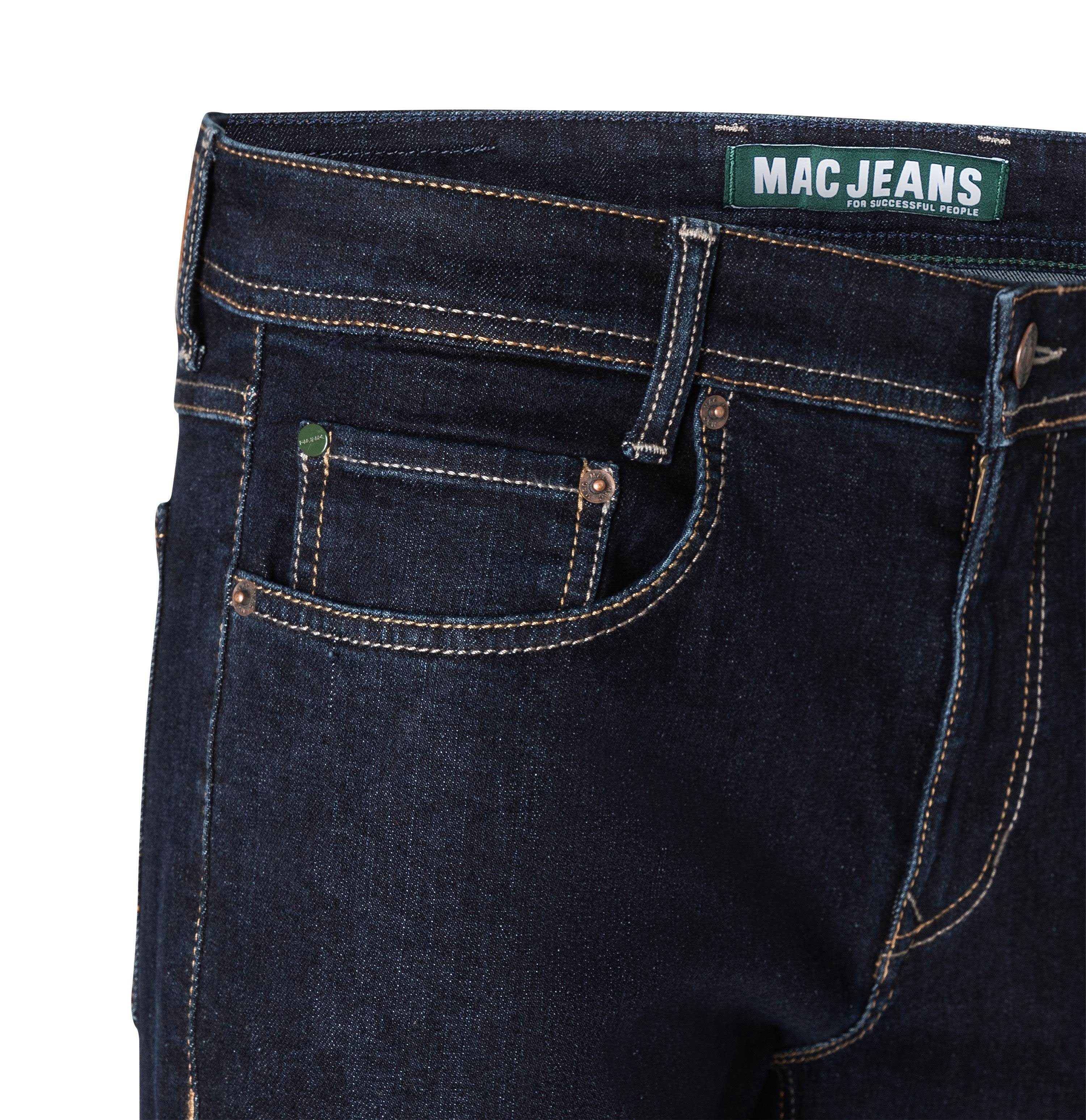 Rinsed Dark Denim Blue Stretch MAC Arne 5-Pocket-Jeans