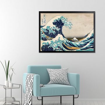 Close Up Kunstdruck Great Wave Off Kanagawa Poster gerahmt