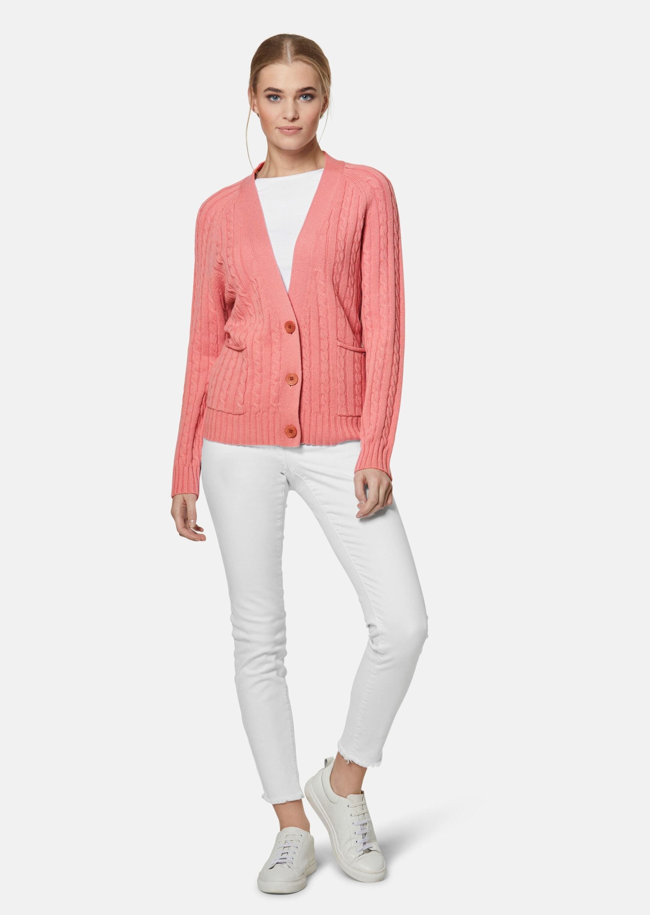 MADELEINE Strickjacke Strickjacke mit Zopfmuster in angesagten Farben