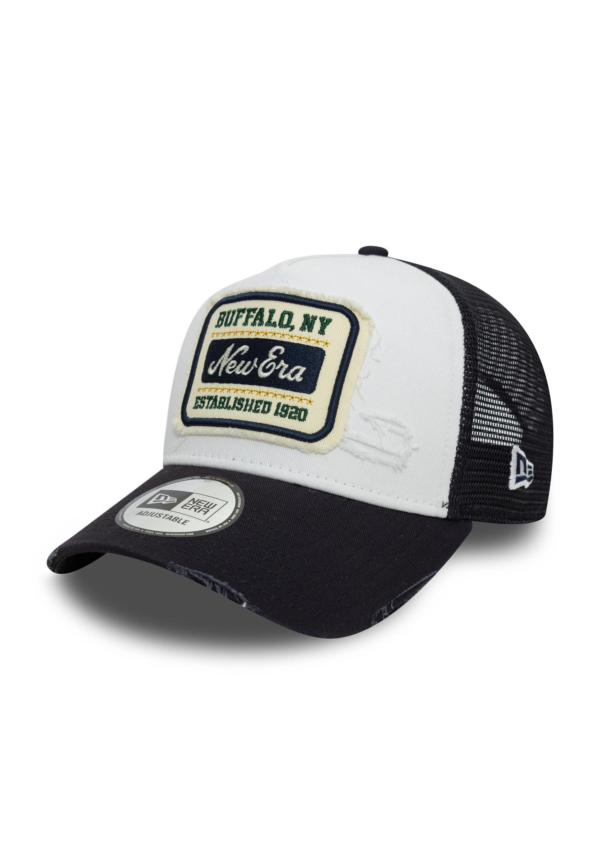 New Era Baseball Cap NE Patch Distressed Weiß Marineblau Verstellbare A-Fra günstig online kaufen