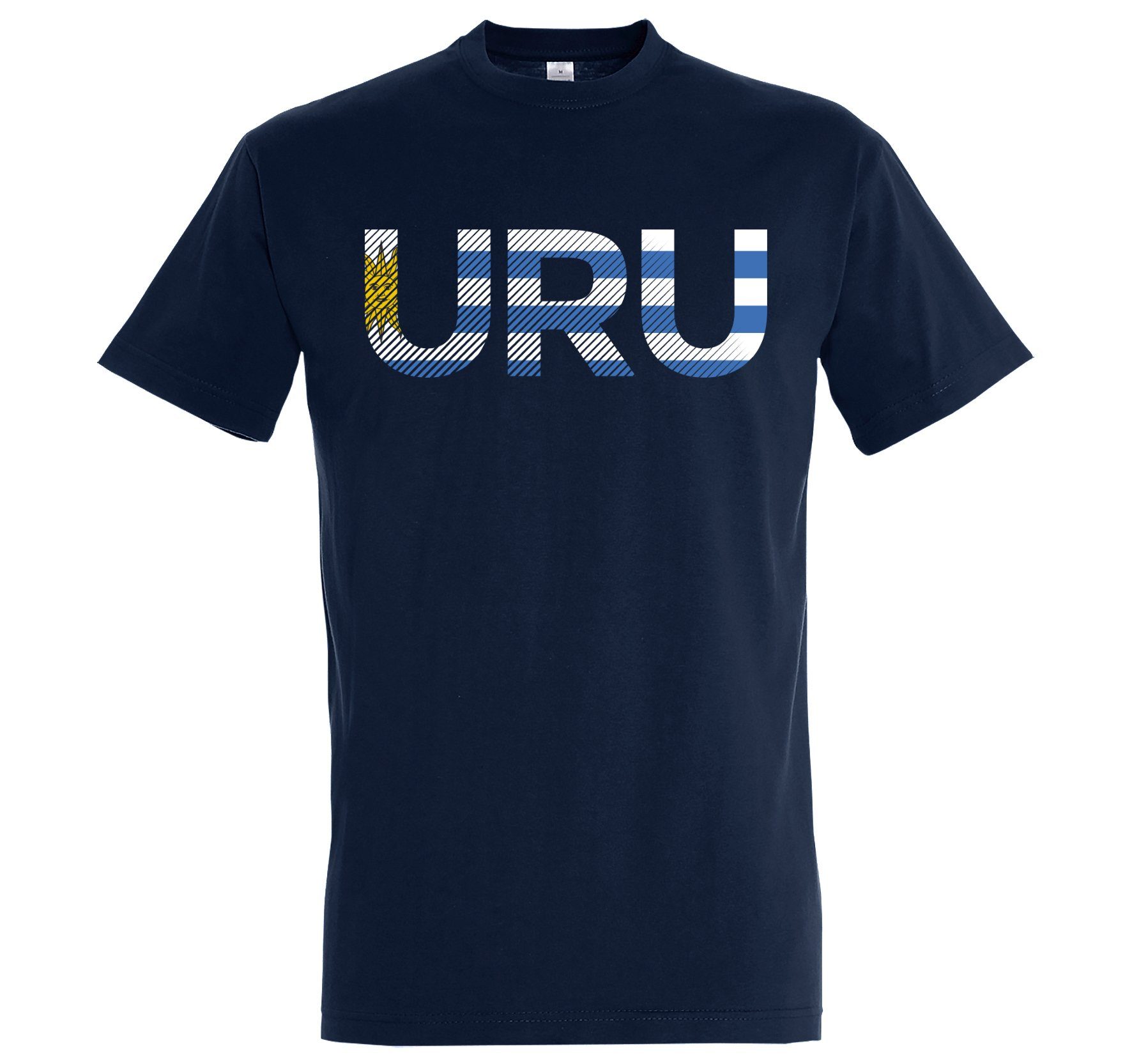 Youth Designz T-Shirt Uruguay Herren T-Shirt im Fußball Look mit URU Frontprint Navy