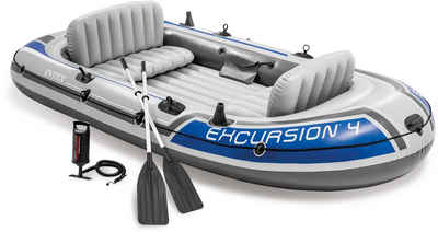 Intex Schlauchboot Excursion 4, (Set, -, mit 2 Paddeln und Luftpumpe)