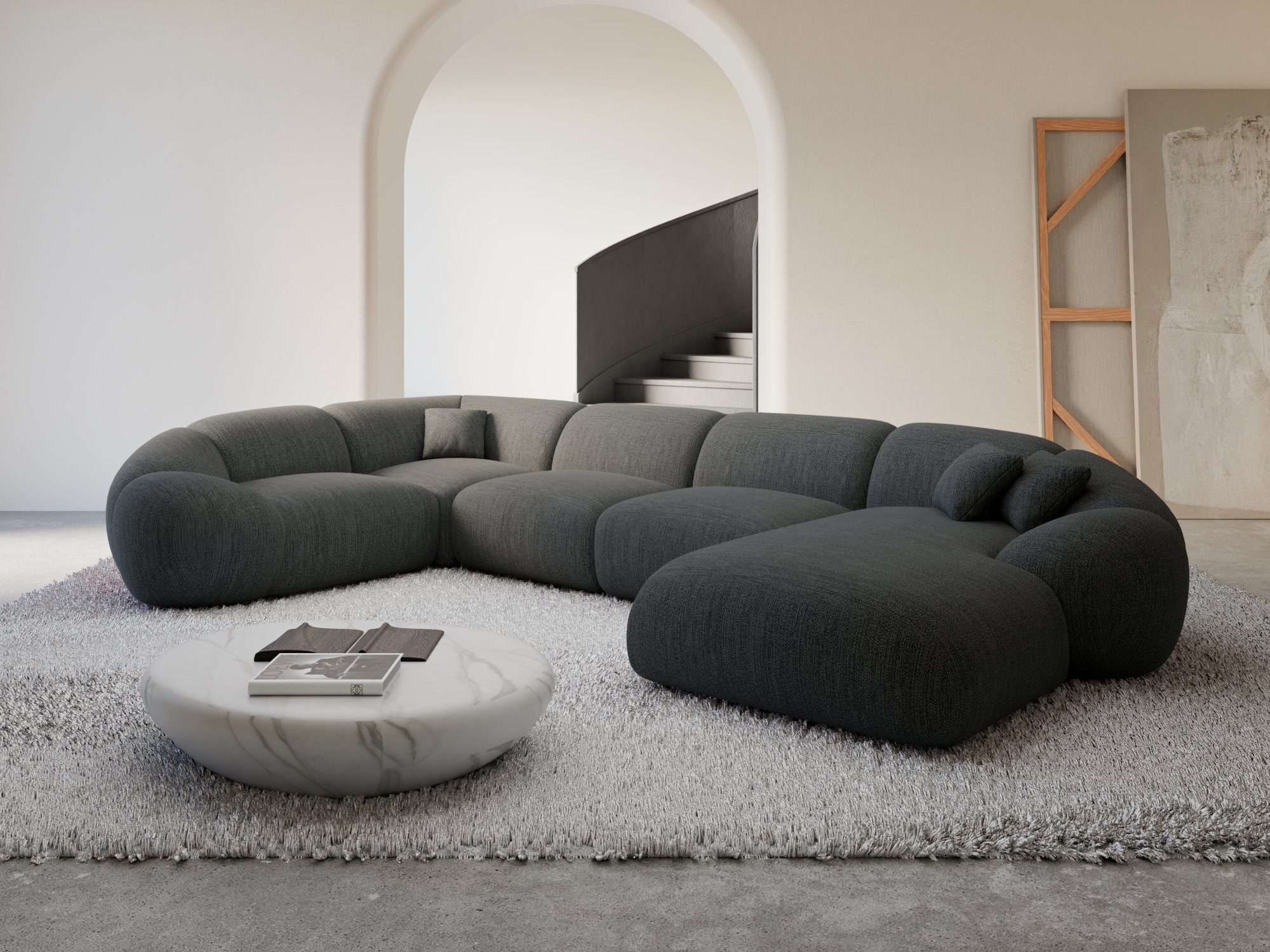 Sofa Dreams Wohnlandschaft Wohnlandschaft Solverde XL U-Form in Stoff, Wohnlandschaft, U-Form, Moderne Wohnlandschaft in U-Form, 2 Zierkissen inklusive
