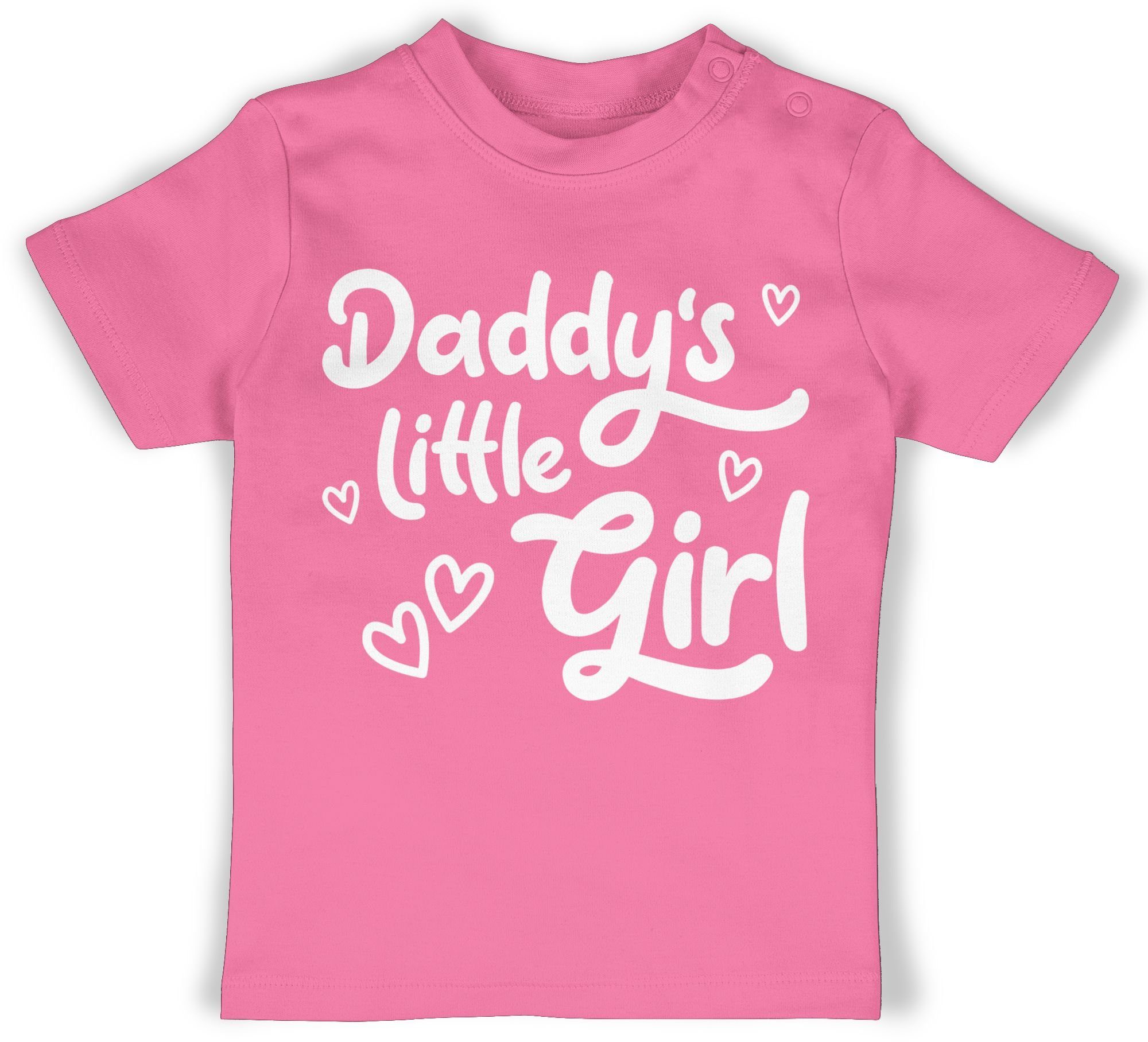 Shirtracer T-Shirt Daddy's little Girl süß weiß Geschenk Vatertag Baby 2 Pink