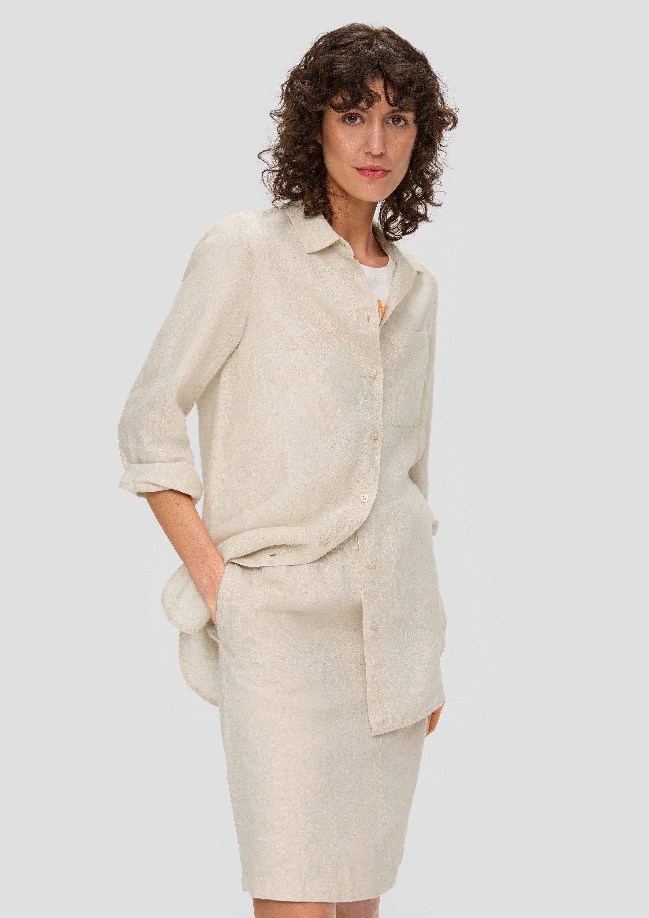 s.Oliver Langarmbluse Bluse Lange Hemdbluse aus günstig online kaufen