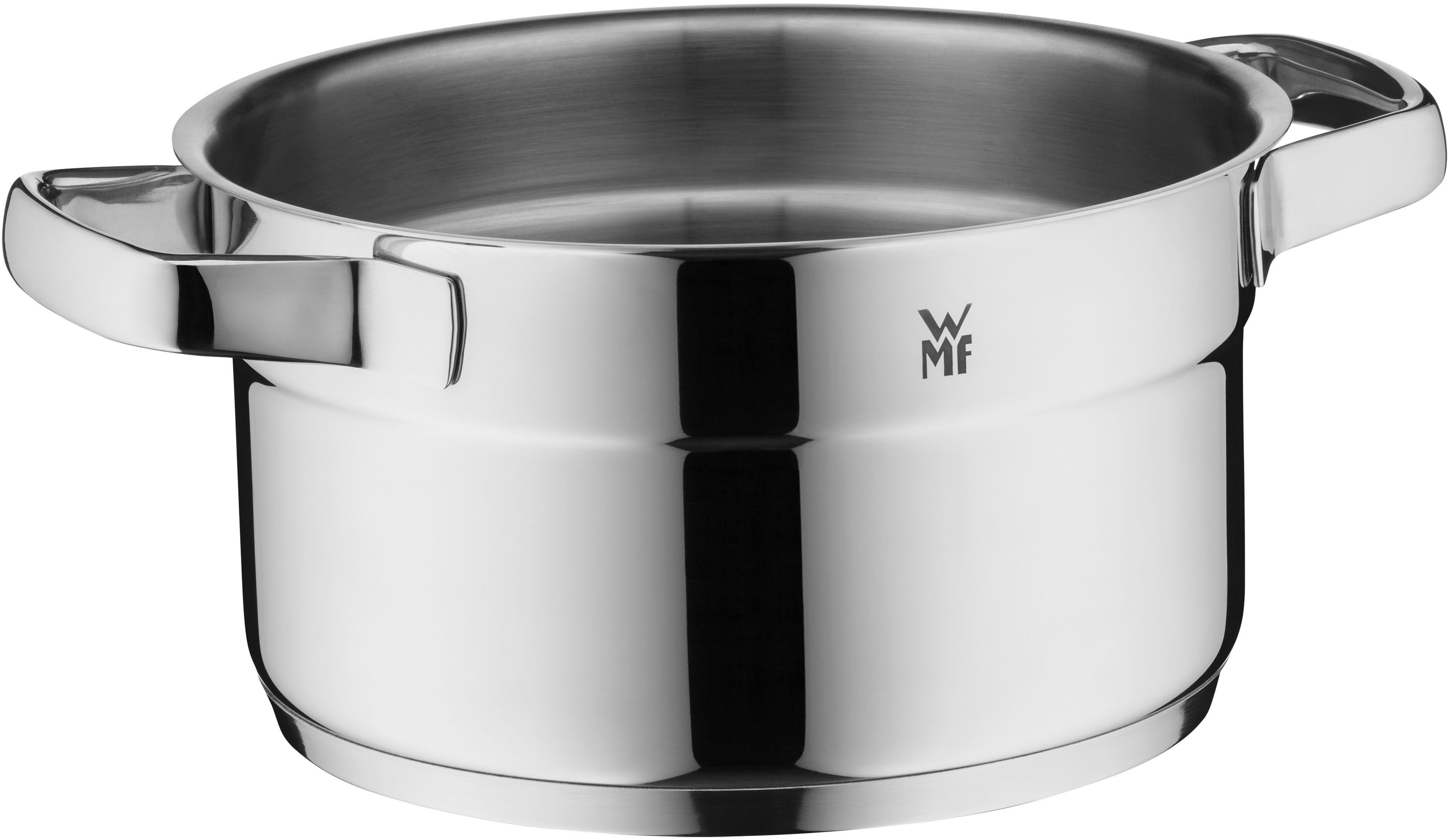 WMF Kochtopf Compact Cuisine, Cromargan® Edelstahl Rostfrei 18/10 (2-tlg), wärmeduzierende Hohlgriffe, Innenskalierung, Schüttrand