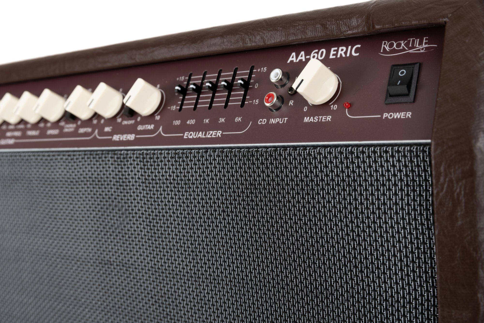 Rocktile AA-60 Eric Akustikverstärker Verstärker für Gitarre) Comboverstärker und und 2 W, - Gitarre), (Anzahl EQ Gesang Reverb-Effekt (Mikrofon 5-Band 60 Kanäle: 