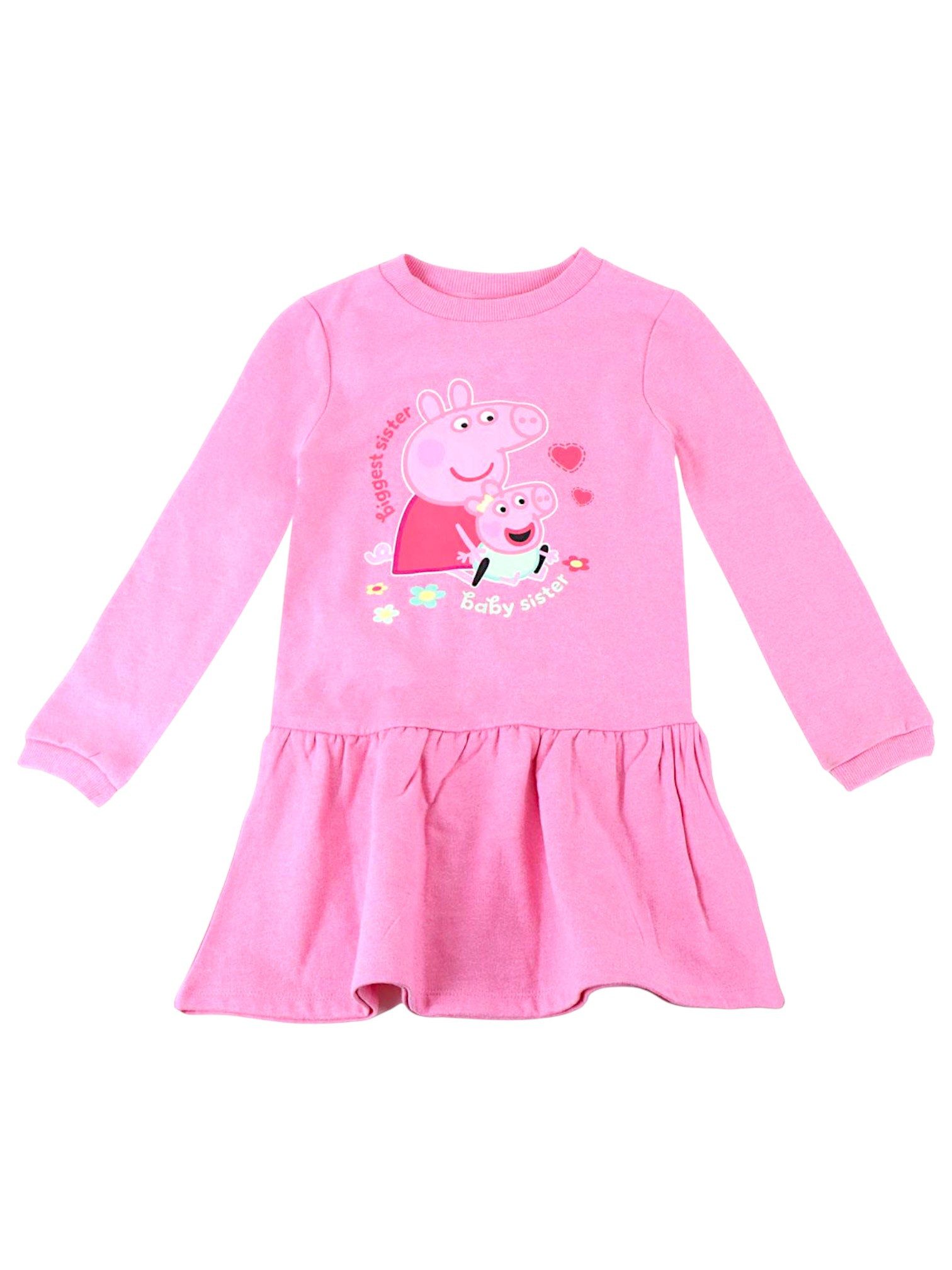 Cerdá Sweatkleid Peppa Wutz Mädchen Langarmkleid Gr. 98 -116 cm