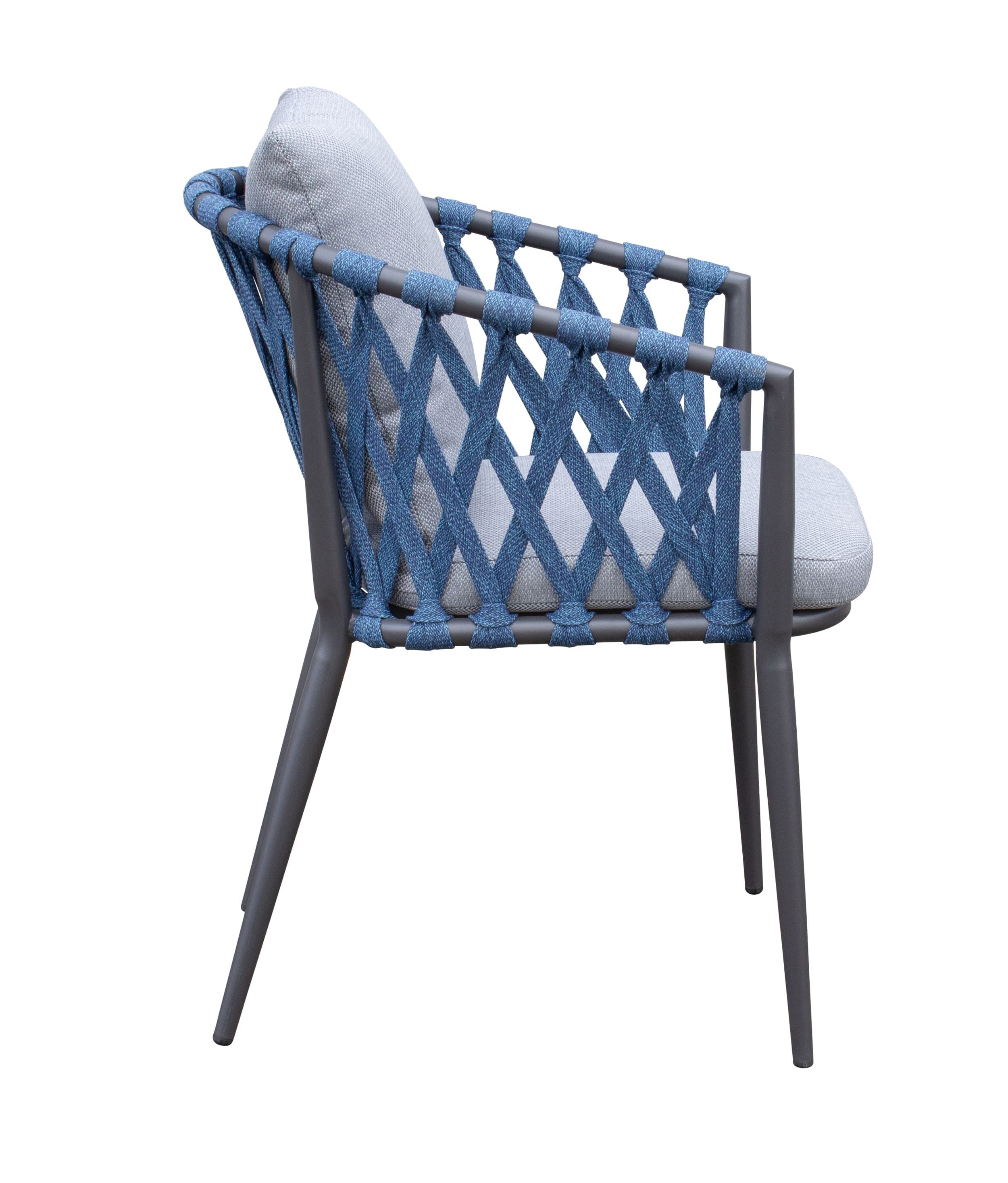 dasmöbelwerk Gartenstuhl Stapelstuhl Vienna Gartenstuhl Armlehnstuhl Balkonstuhl Anthrazit-Blau