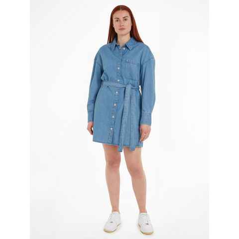 Tommy Jeans Curve Shirtkleid TJW BELTED DENIM SHIRT DRESS EXT