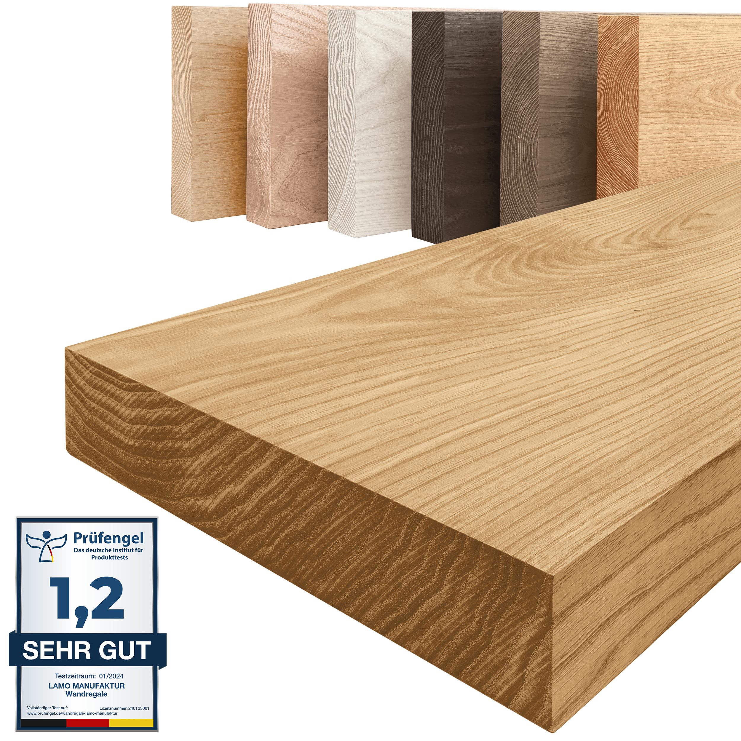 LAMO Manufaktur Wandregal Pure: ohne Montage Set 40 cm, Komplett-Set, 40mm günstig online kaufen