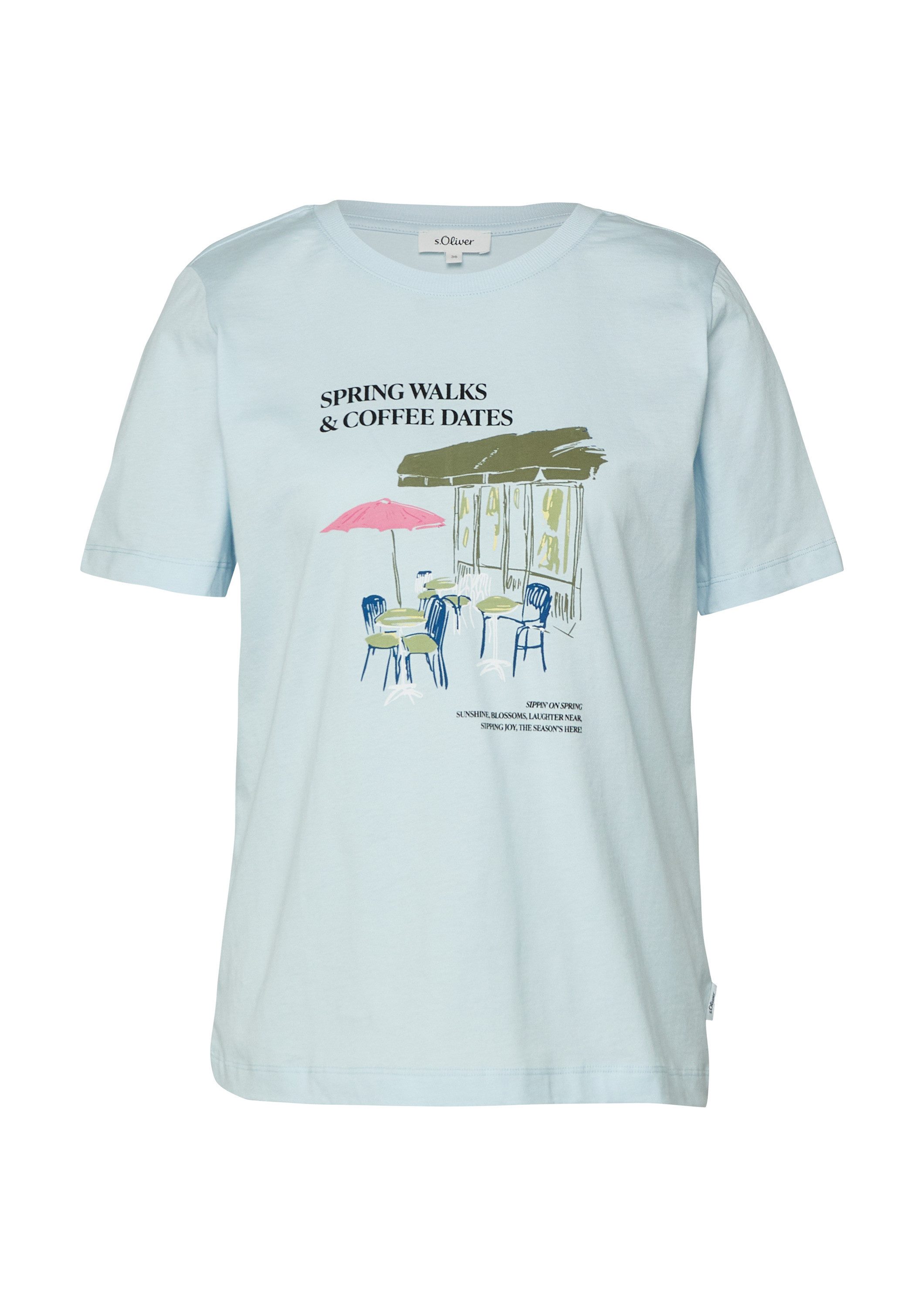s.Oliver Kurzarmshirt T-Shirt T-Shirt mit Frontprint