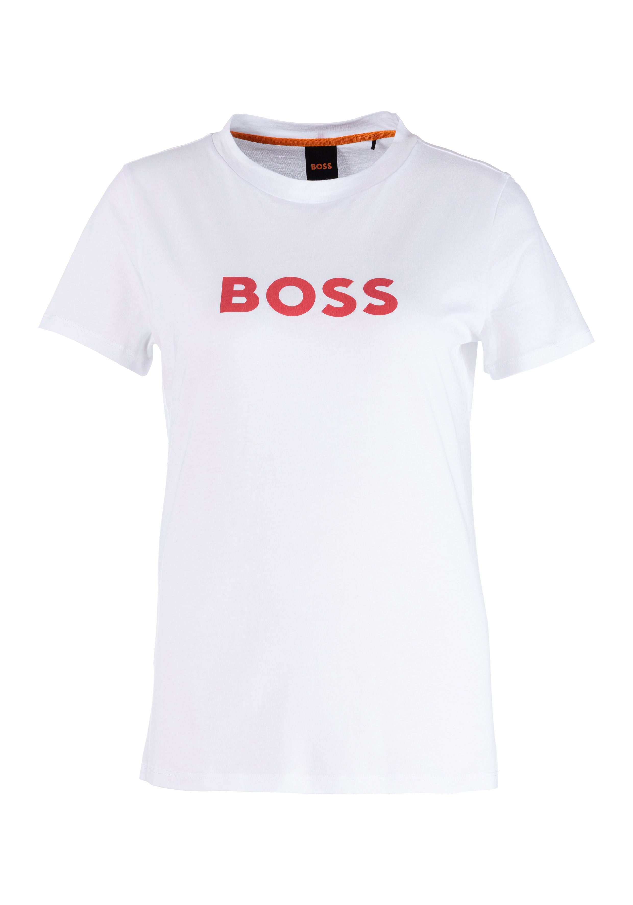 BOSS ORANGE T-Shirt C_Elogo_5 mit kontrastfarbenem BOSS-Schriftzug