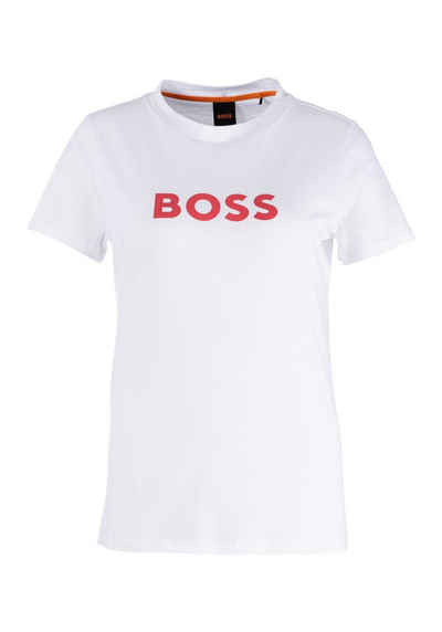 BOSS ORANGE T-Shirt C_Elogo Premium Damenmode mit kontrastfarbenem BOSS-Schriftzug