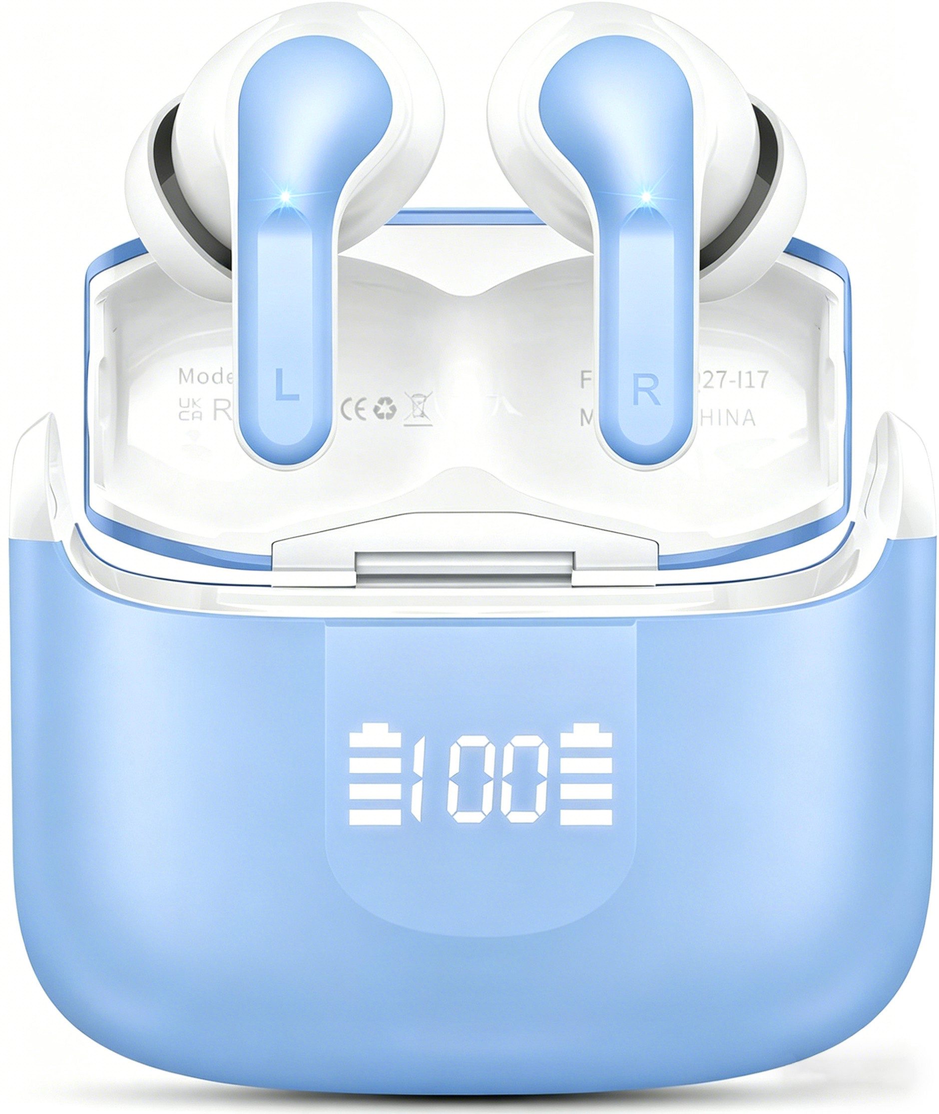 Forrlite In Ear Kopfhörer,Bluetooth Kopfhörer,2026 Kopfhörer Kabellos In-Ear-Kopfhörer (4 ENC Noise Cancelling Mics, IP-X7 Wasserdicht Headphones Sport, 3g USB-C in Ear Ohrhörer, Bluetooth 5.4,48 Std Hi-Fi Stereo Tiefer Bass Wireless Earbuds)