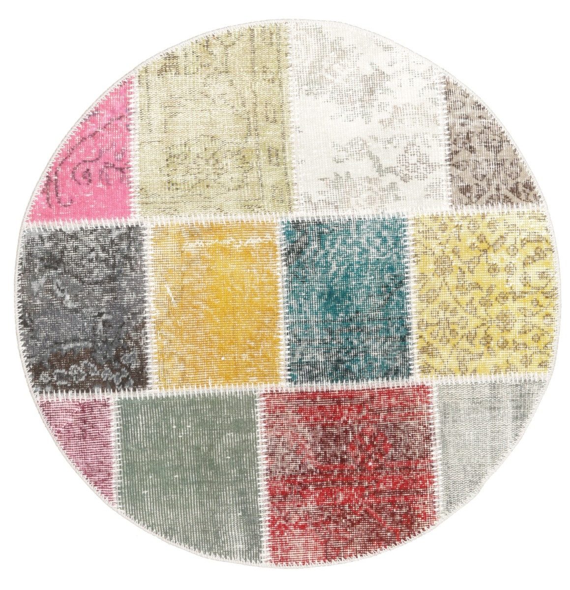 Carpet Avenue Teppich Patchwork 100x100, Rund, Höhe: 8 mm