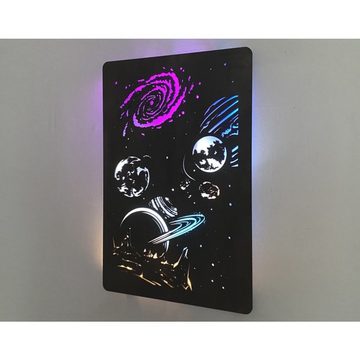 WohndesignPlus LED-Bild LED-Wandbild "Weltraum RGB" 60cm x 90cm mit 230V, Kosmos, DIMMBAR! Viele Größen und verschiedene Dekore sind möglich.