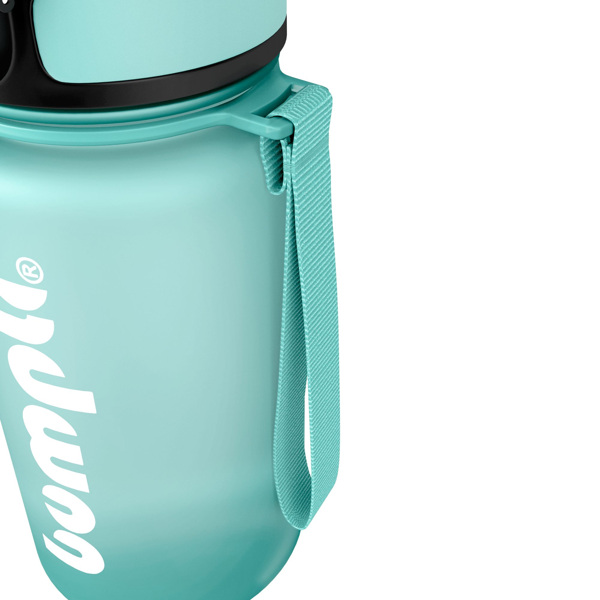 bumpli® Trinkflasche auslaufsicher, Sportflasche, (softTouch) Mint 1-Klick-Verschluss & BPA-frei, Handschlaufe Trinkflasche Kinder Wasserflasche, 350ml