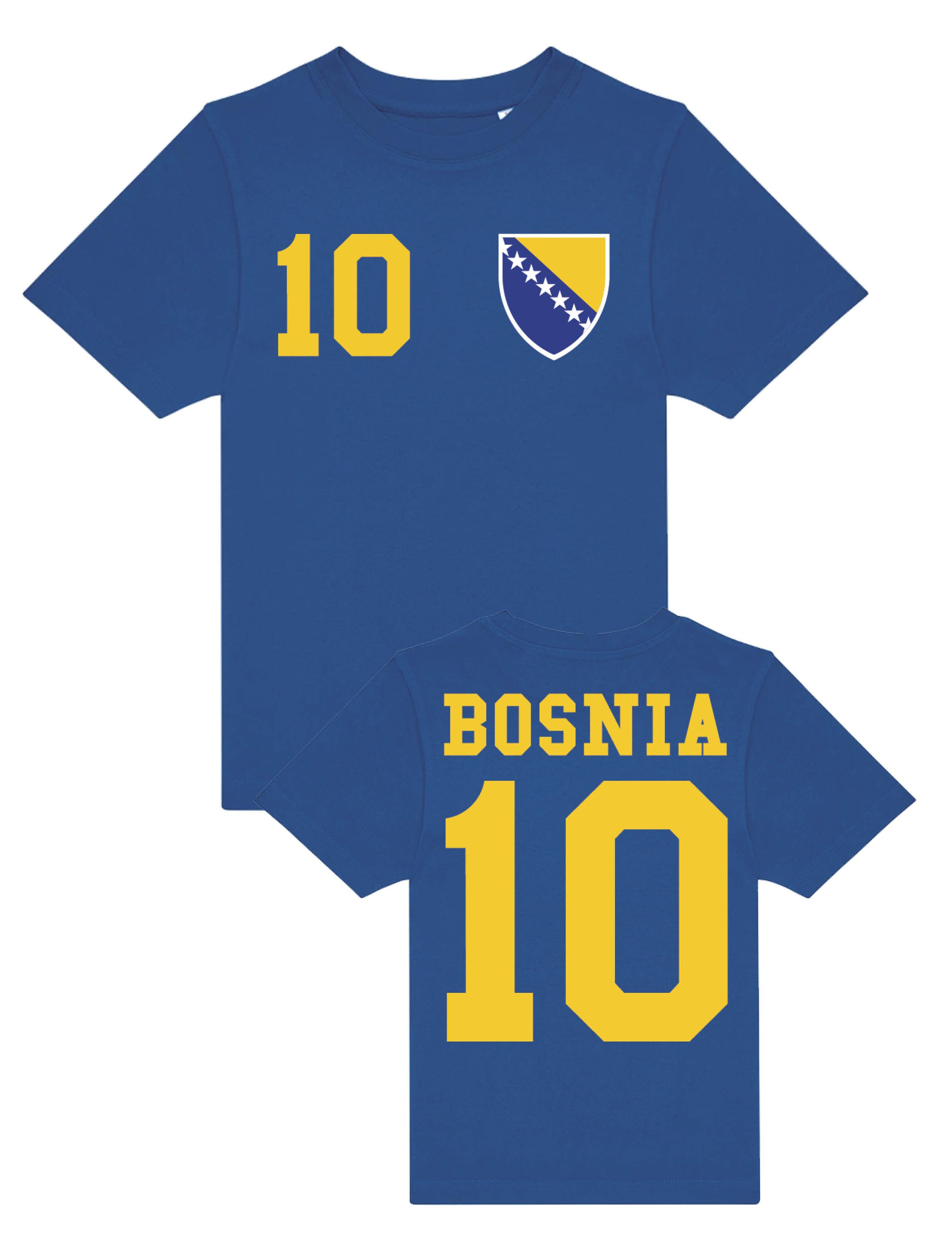 Youth Designz T-Shirt Bosnia Bosnien Kinder T-Shirt im Fußball Trikot Look mit trendigem Logo Jungen und Mädchen