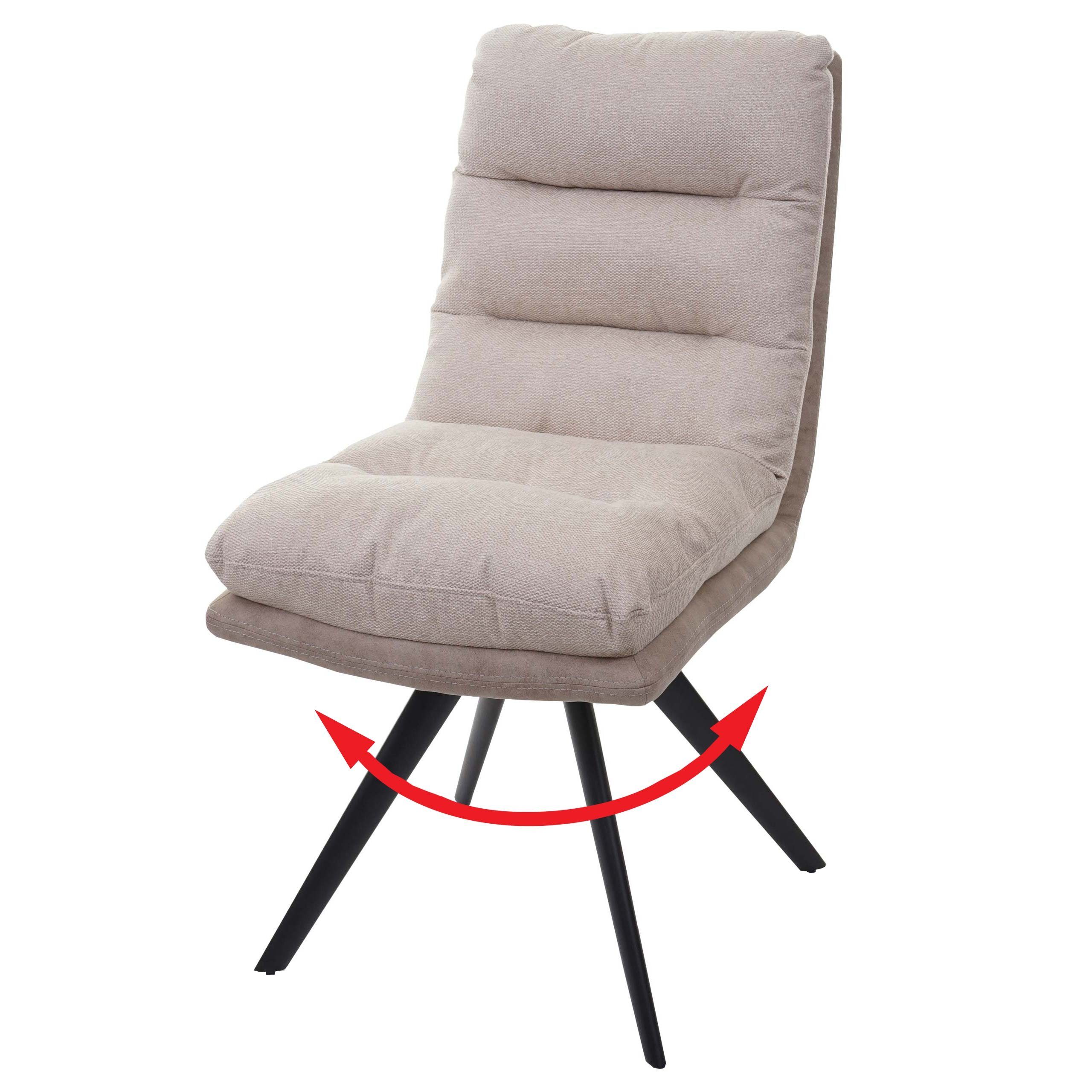 MCW Esszimmerstuhl MCW-G66-1 (1er), Bezug mit Ziernaht, abgerundete Ecken, 90° drehbar, weiche Polsterung