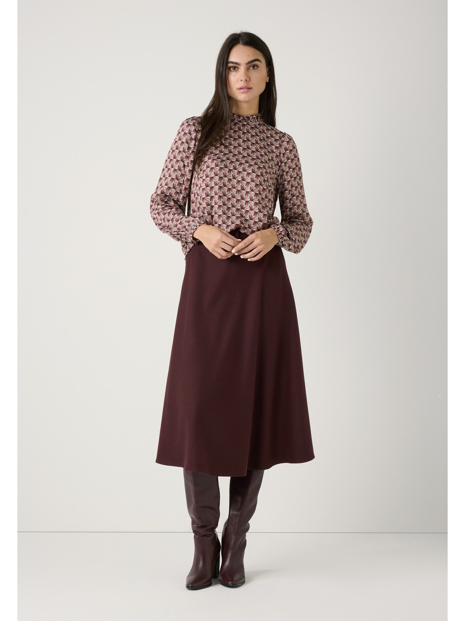 MORE&MORE Langarmbluse feminine Schlupfbluse, Miniprint günstig online kaufen