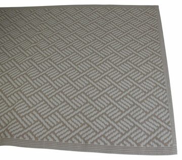 Outdoorteppich in beige / creme aus recyceltem Polypropylen, 120x180 cm, wetterfest, Dekoleidenschaft, rechteckig, Balkonteppich, Gartenteppich