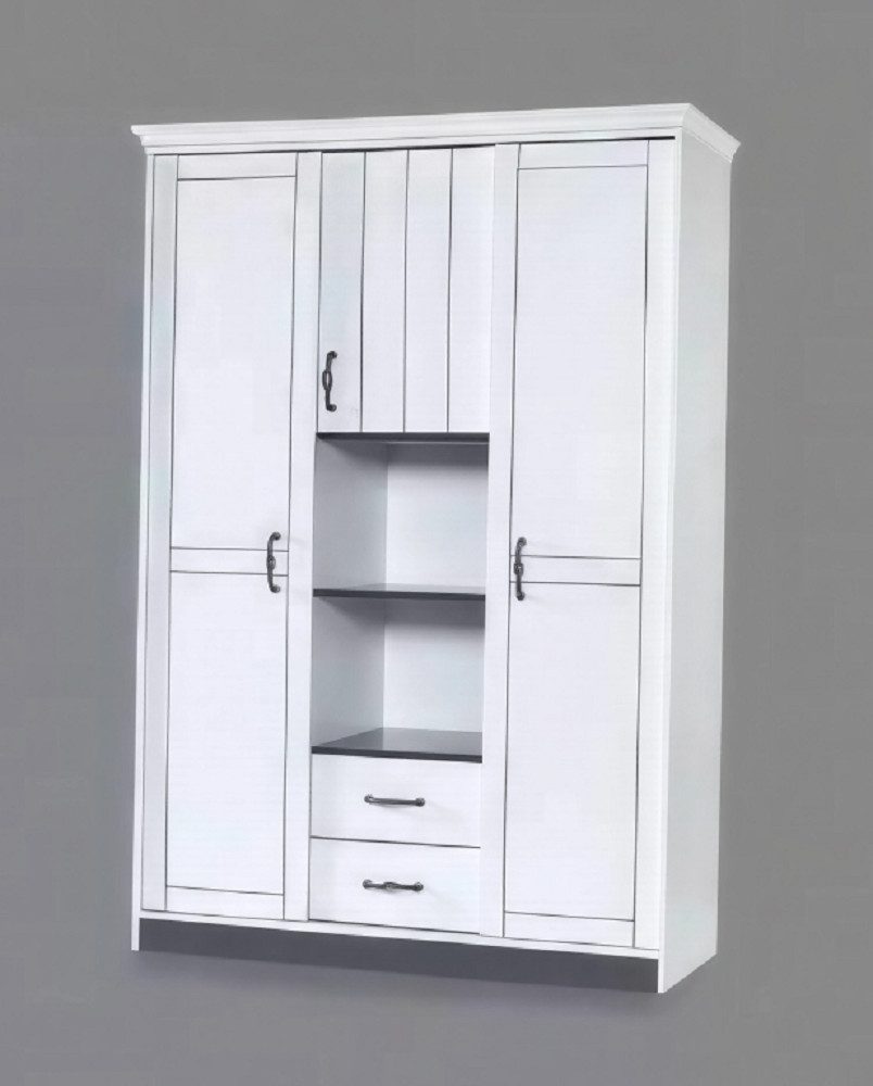 Xlmoebel Kleiderschrank Weißer Schrank im Landhausstil mit viel Stauraum für das Schlafzimmer (1-St., Kleiderschrank) Hergestellt in Europa